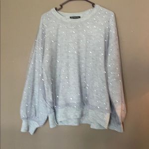 Sequined gray sweater